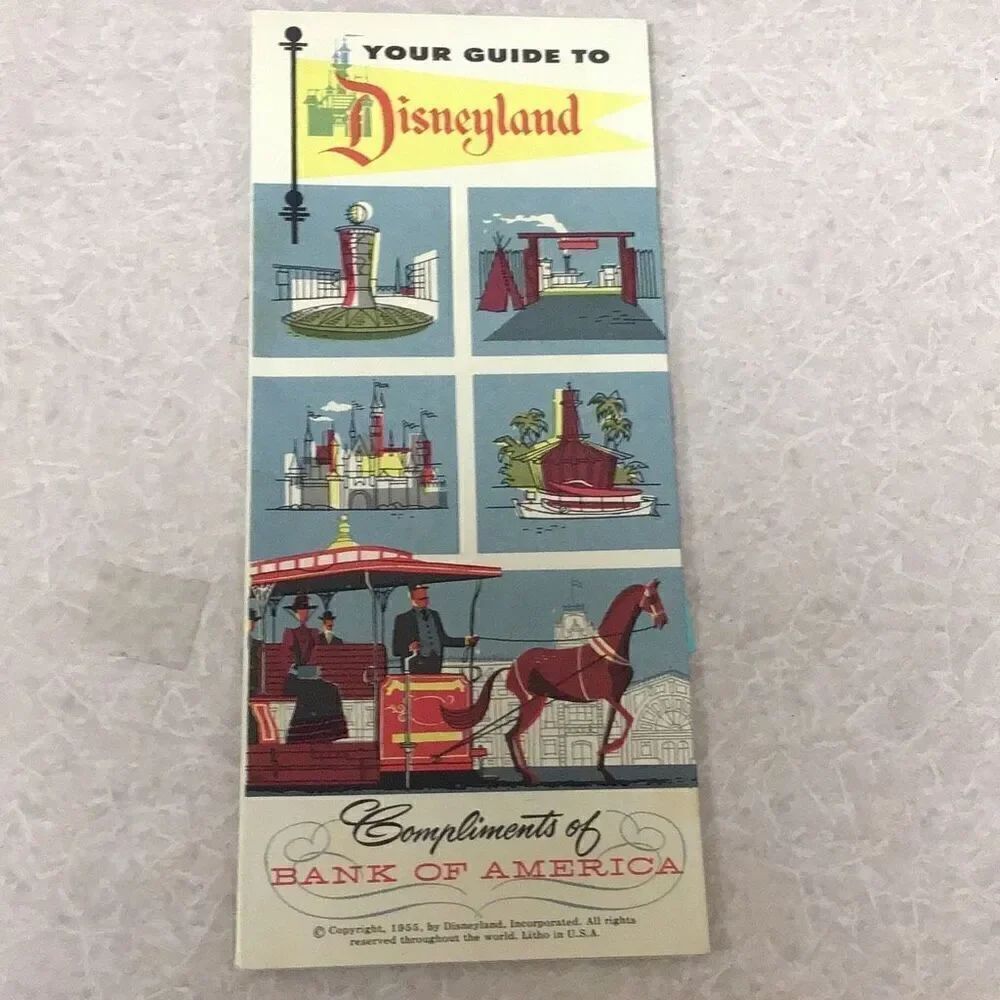 Disney land guide by Bank of America opening year, 1955